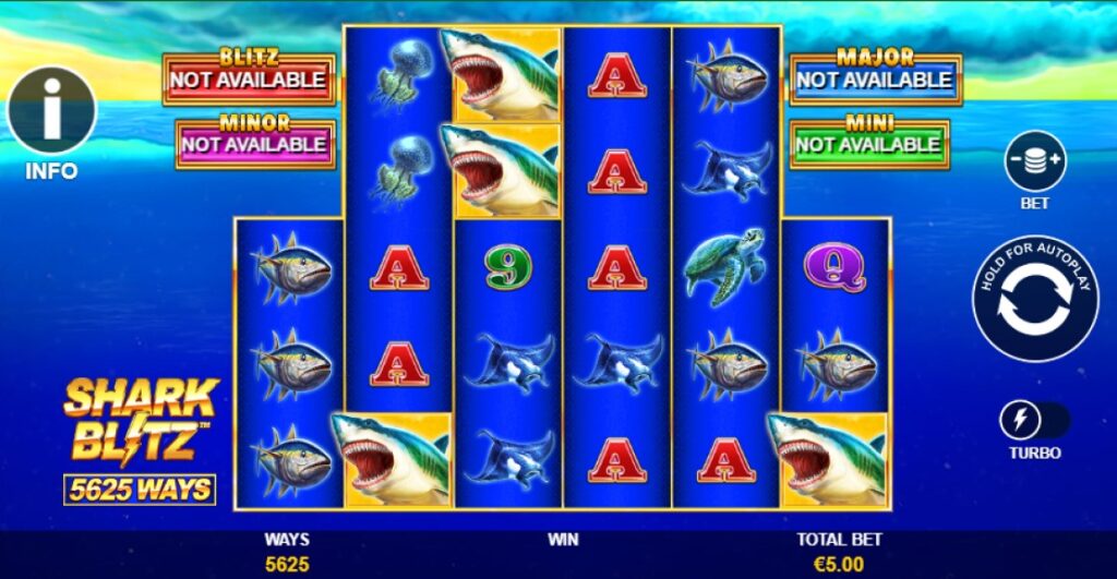 Shark Blitz slot reels by Playtech