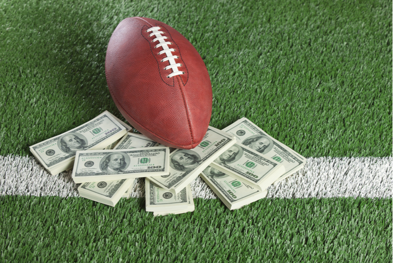 American football with money