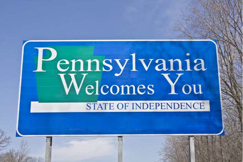 Pennsylvania welcome you sign