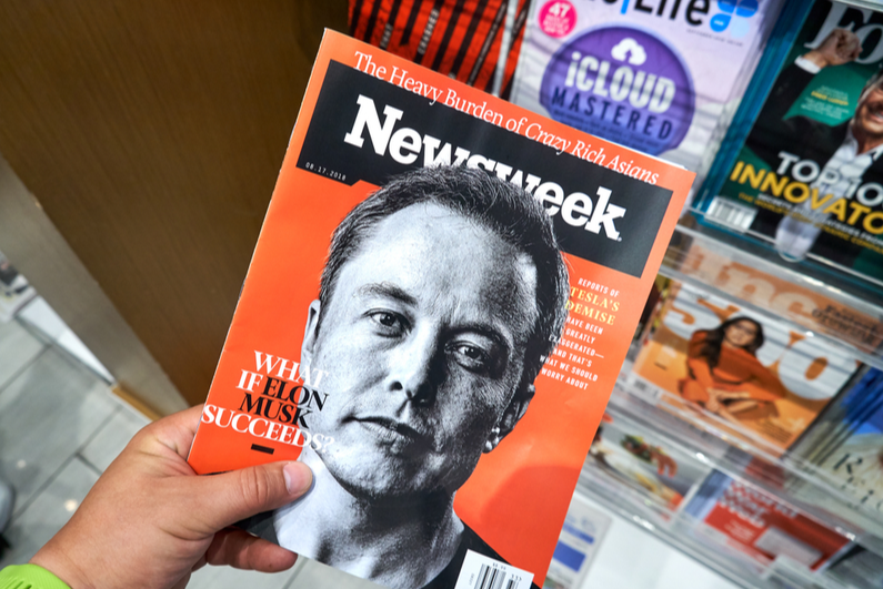 Elon Musk on the cover of Newsweek