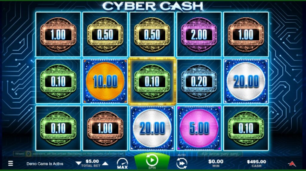 Cyber Cash slot reels by Ainsworth