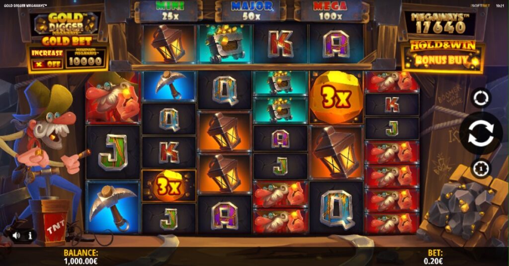 Gold Digger slot reels by iSoftBet