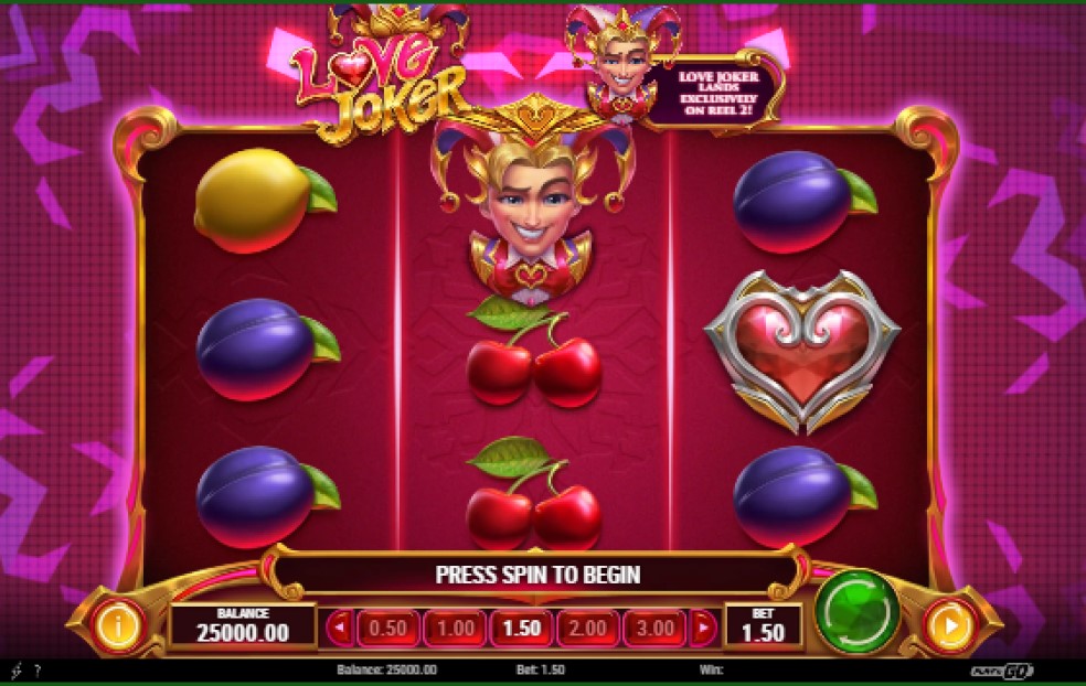 Love Joker slot reels by Play'n GO