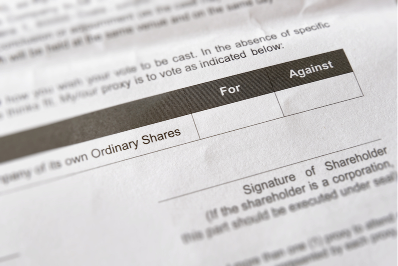 shareholder proxy voting form