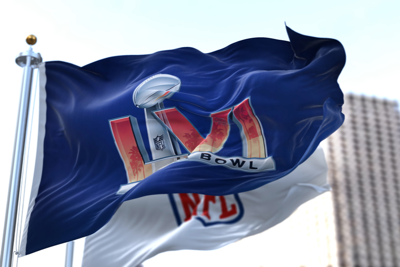 Super Bowl LVII flag and NFL flag