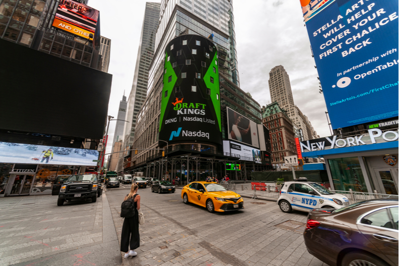 DraftKings ad at NASDAQ in Times Square