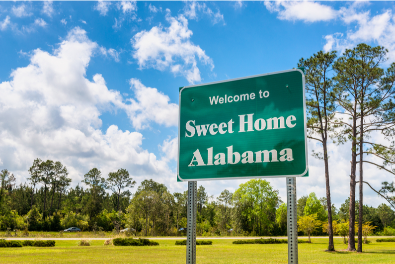 Welcome to Alabama sign