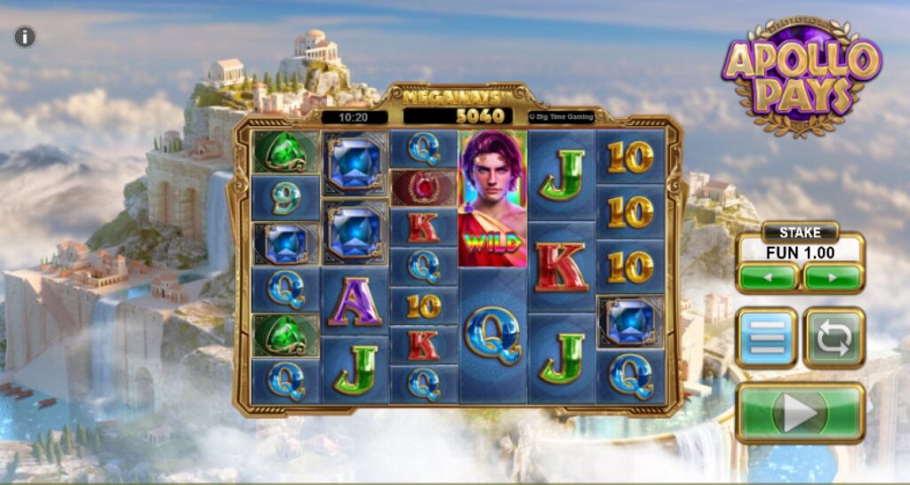 Apollo Pays slot reels by Big Time Gaming