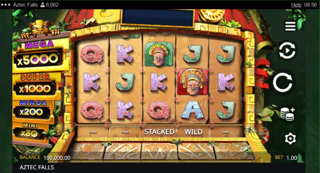 Aztec Falls slot reels by Microgaming