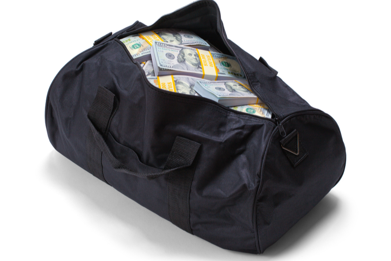 dufflebag full of cash