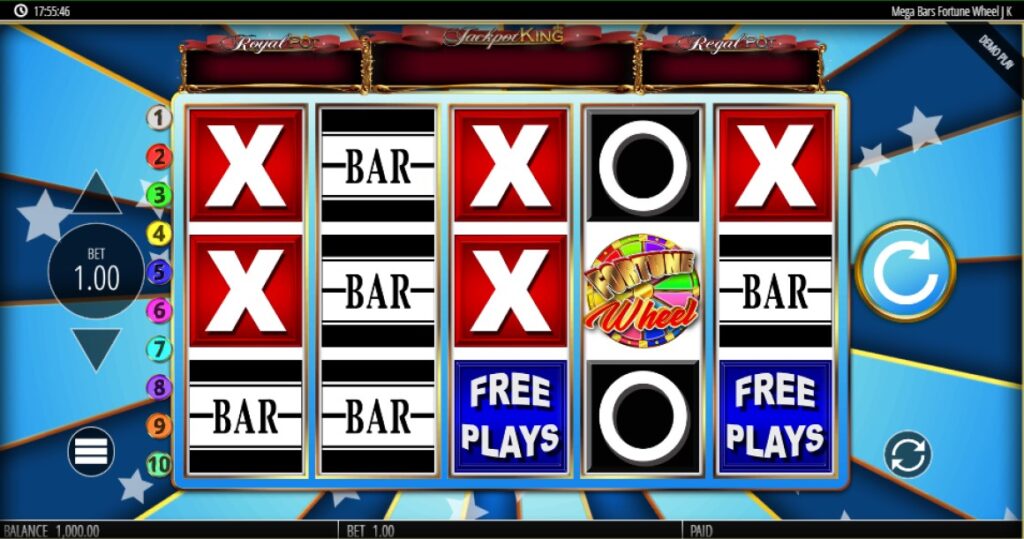 Mega Bars Fortune Wheel slot reels by Blueprint Gaming