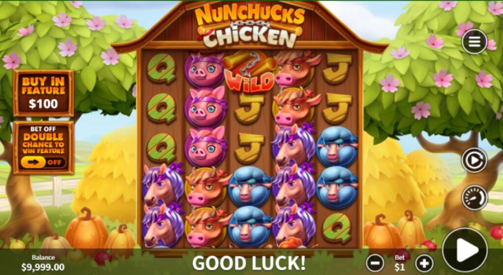 Nunchucks Chicken slot reels by Skywind