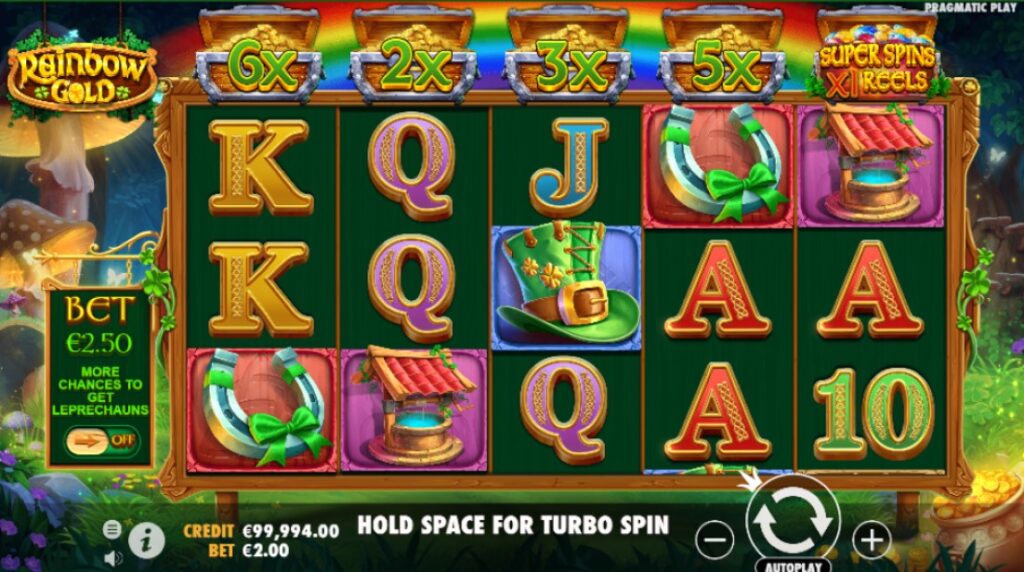 Rainbow Gold slot reels by Pragmatic Play