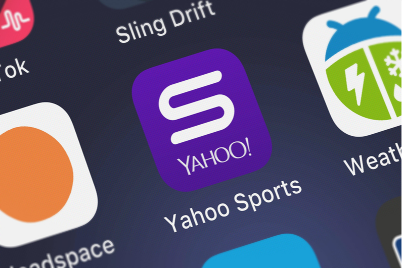 Yahoo Sports app on screen