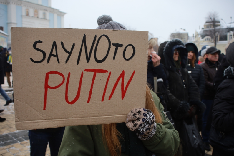 Say no to Putin sign