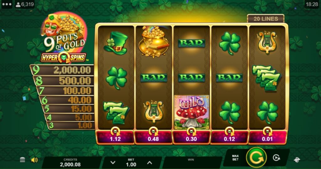 9 Pots of Gold Hyperspins slot reels by Microgaming