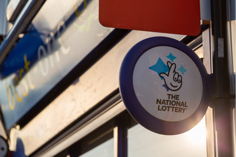 UK National Lottery sign