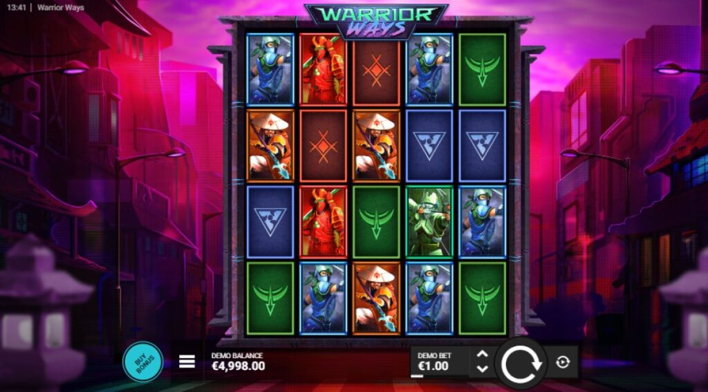 Warrior Ways slot reels by Hacksaw Gaming