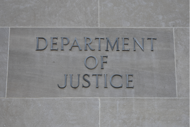 Department of Justice sign