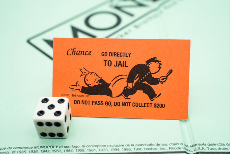 Monopoly "Go directly to jail" Chance card