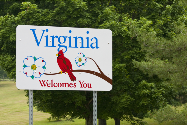 Virginia Welcomes You road sign