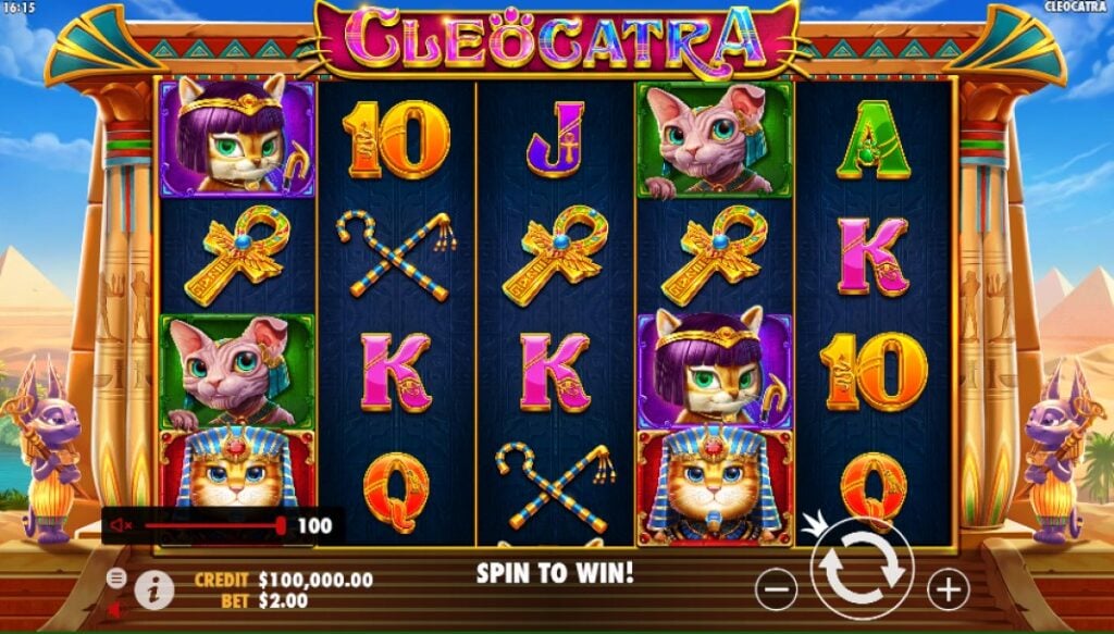 Cleocatra slot reels by Pragmatic Play