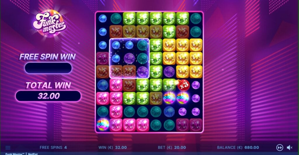 Funk Master slot reels by NetEnt