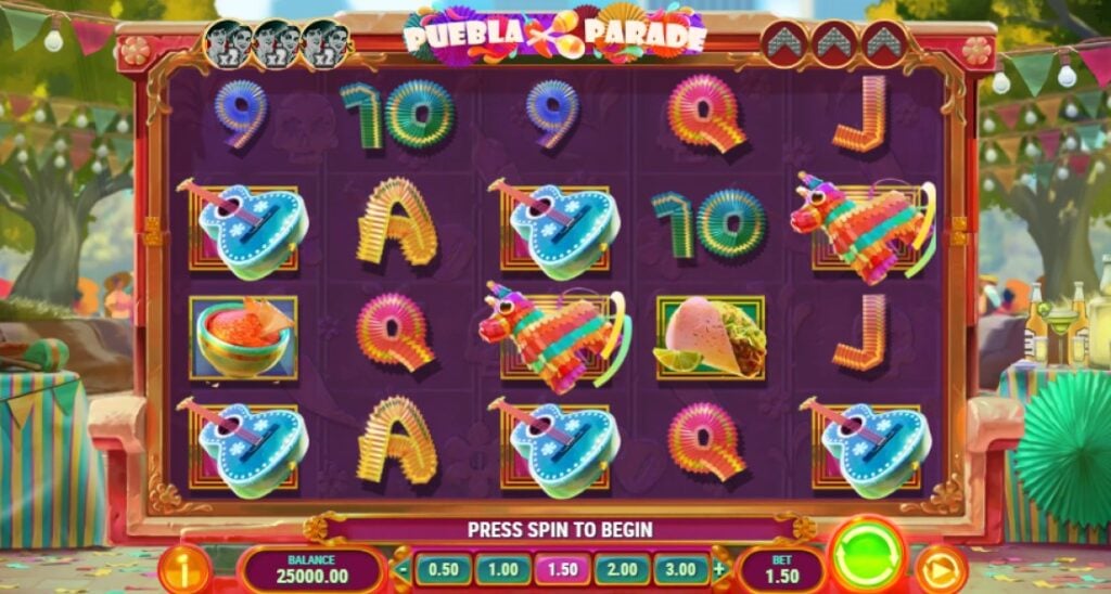 Puebla Parade slot reels by Play'n GO