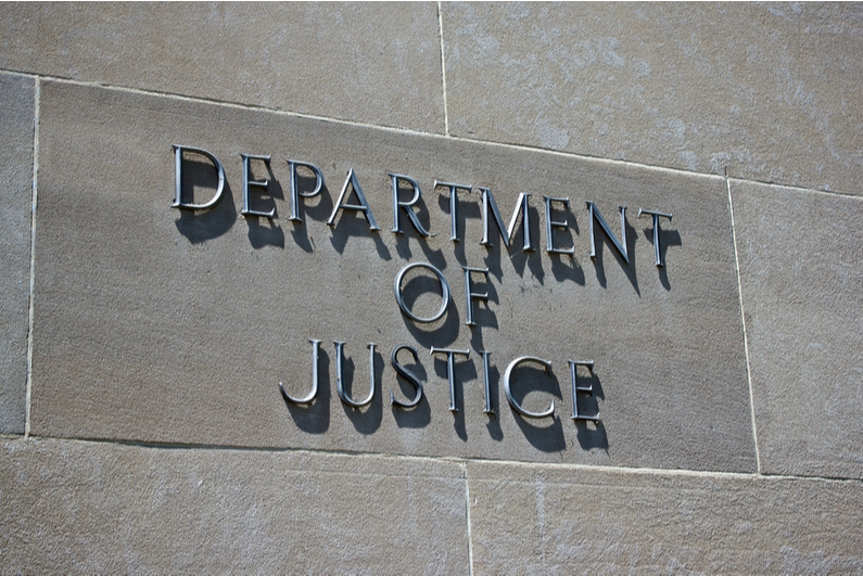 Department of Justice sign