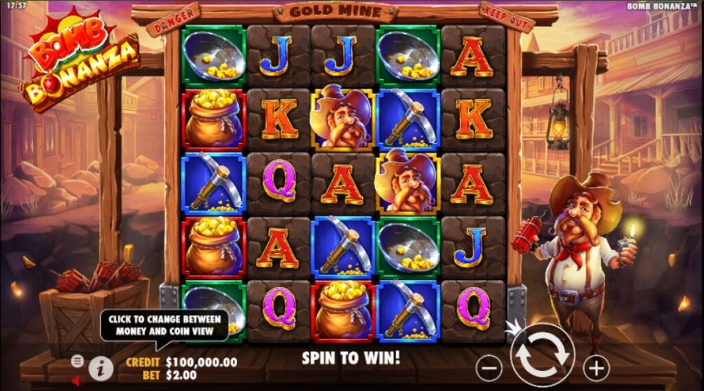 Bomb Bonanza slot reels by Pragmatic Play