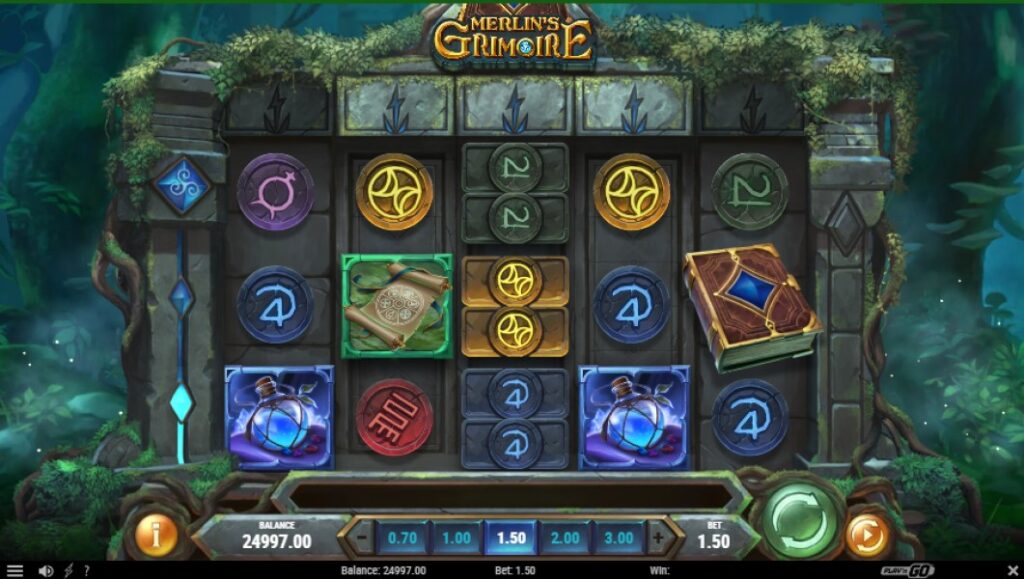 Merlin's Grimoire slot reels by Play'n GO