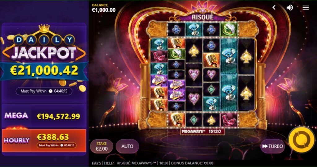 Risque Megaways slot reels by Red Tiger