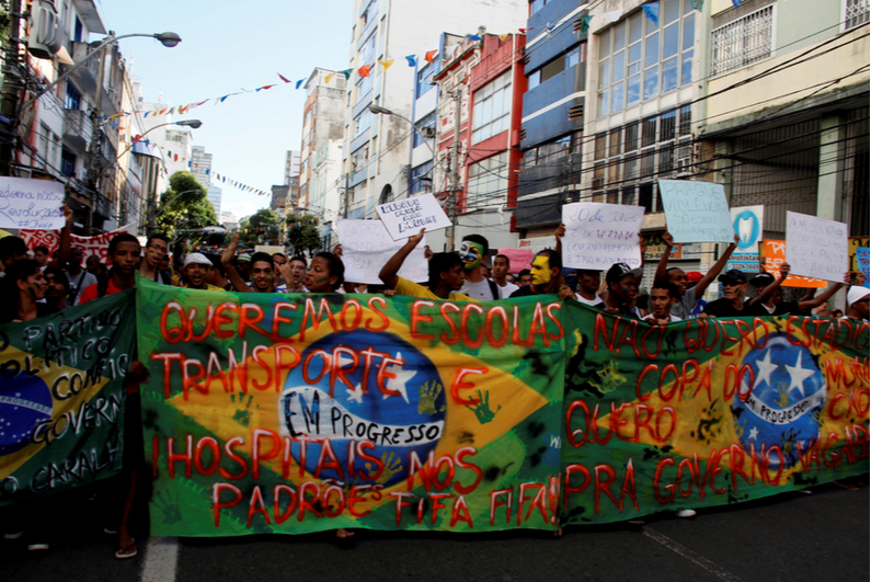 Brazil protesters against FIFA