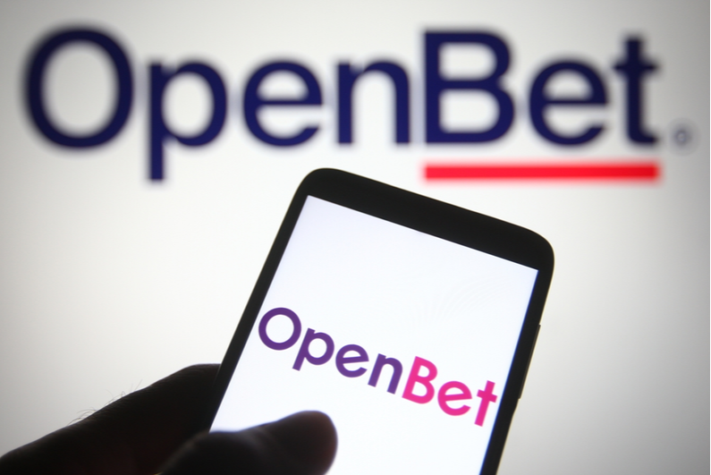 OpenBet logo on a smartphone