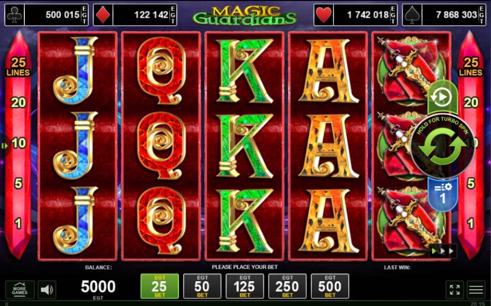 Magic Guardians slot reels by EGT