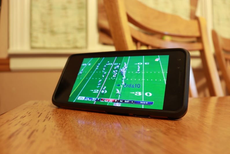 NFL game on a phone