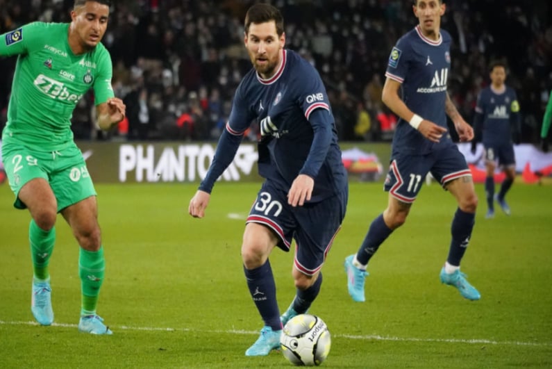 Lionel Messi playing for Paris Saint-Germain