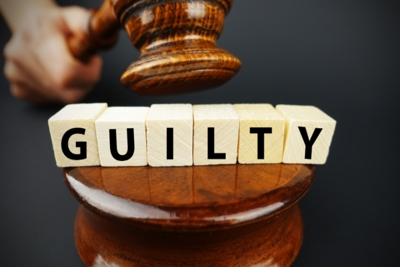 Guilty symbol with gavel