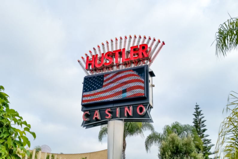 Hustler Casino sign