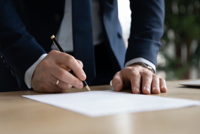 Person signing document