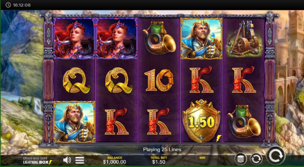 Blood and Gold slot reels by Lightning Box Games