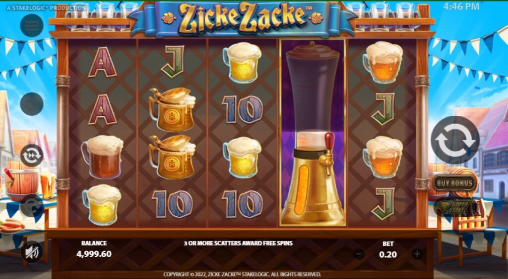 Zicke Zacke slot reels by Stakelogic