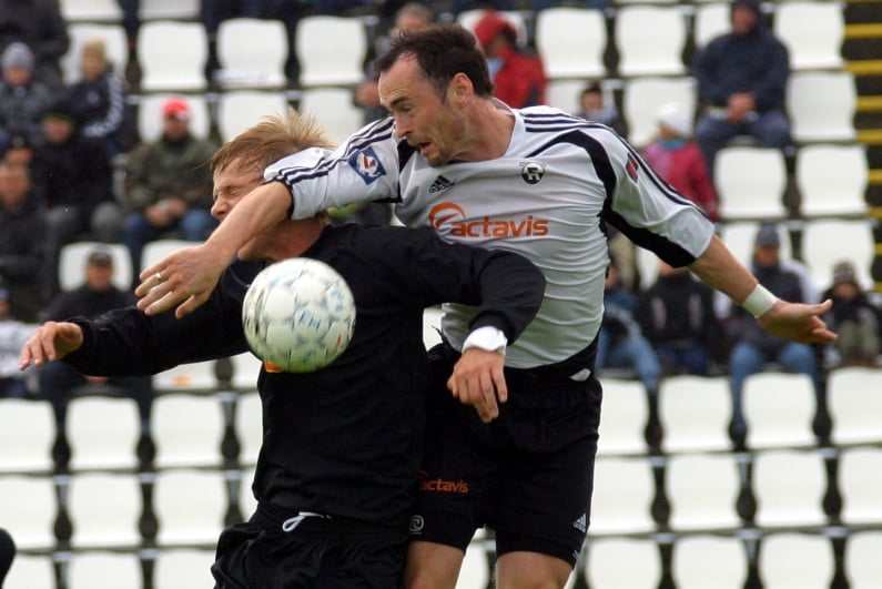 Hard contact in a soccer match