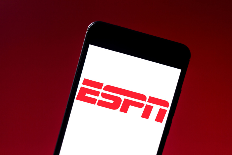 The ESPN logo on the phone