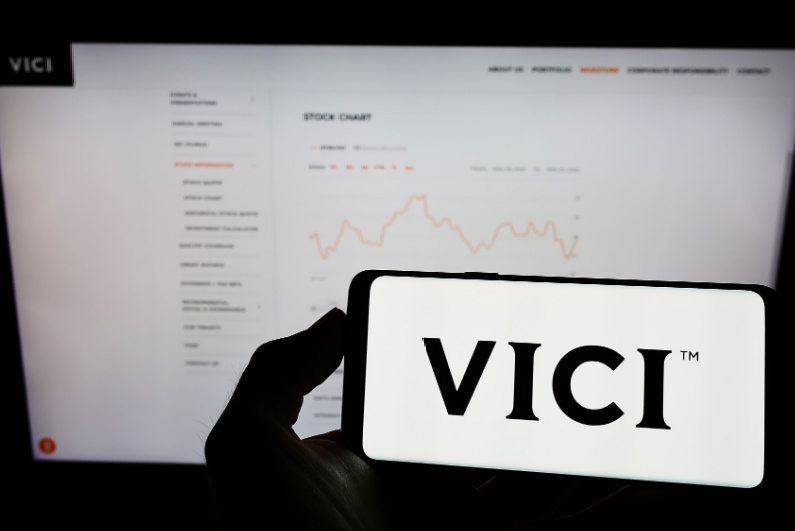 VICI Properties logo on phone