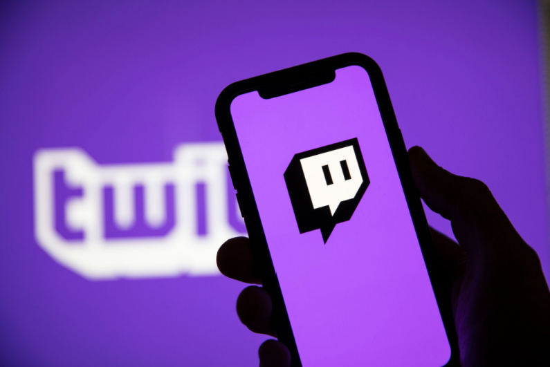 Twitch logo on phone