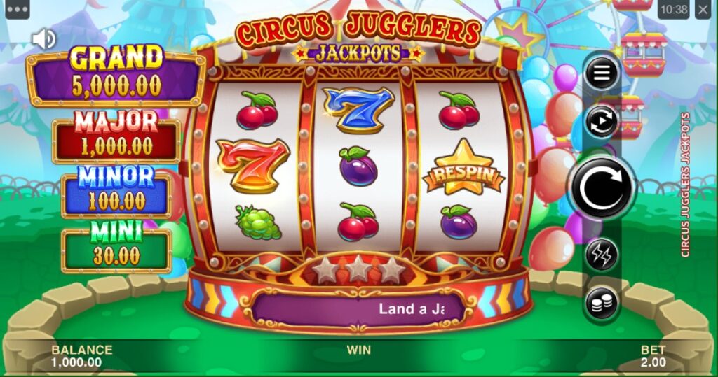 Carretes tragamonedas Circus Jugglers Jackpots de Microgaming