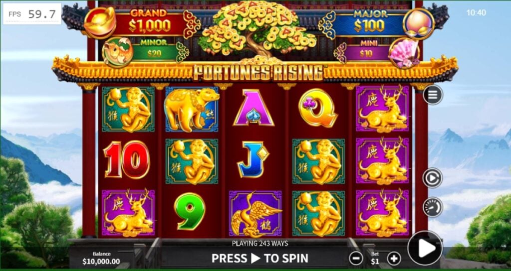 Fortunes Rising slot reels by Skywind