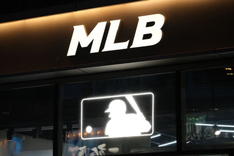 MLB logo and sign