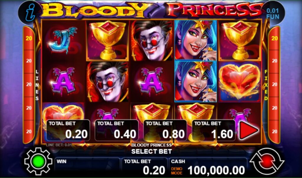 Bloody Princess slot reels by Casino Technology Interactive